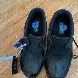 Sperry black short rain boots